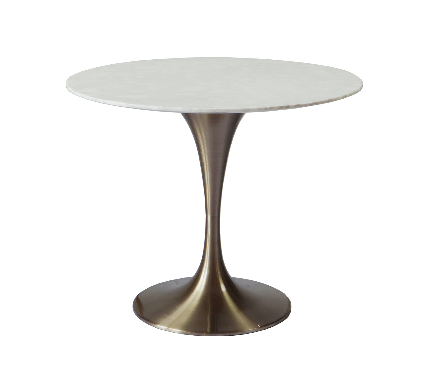 Flute Round Marble Table - White