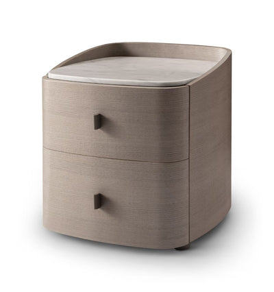 NUT BEDSIDE TABLE GREY/WALNUT Finish