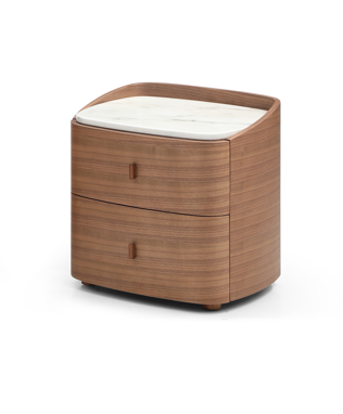 NUT BEDSIDE TABLE GREY/WALNUT Finish
