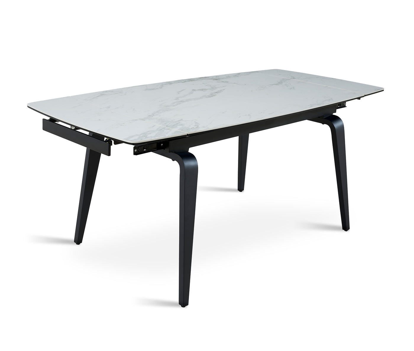 Kama Curve Legs Extensible Dining Table - White