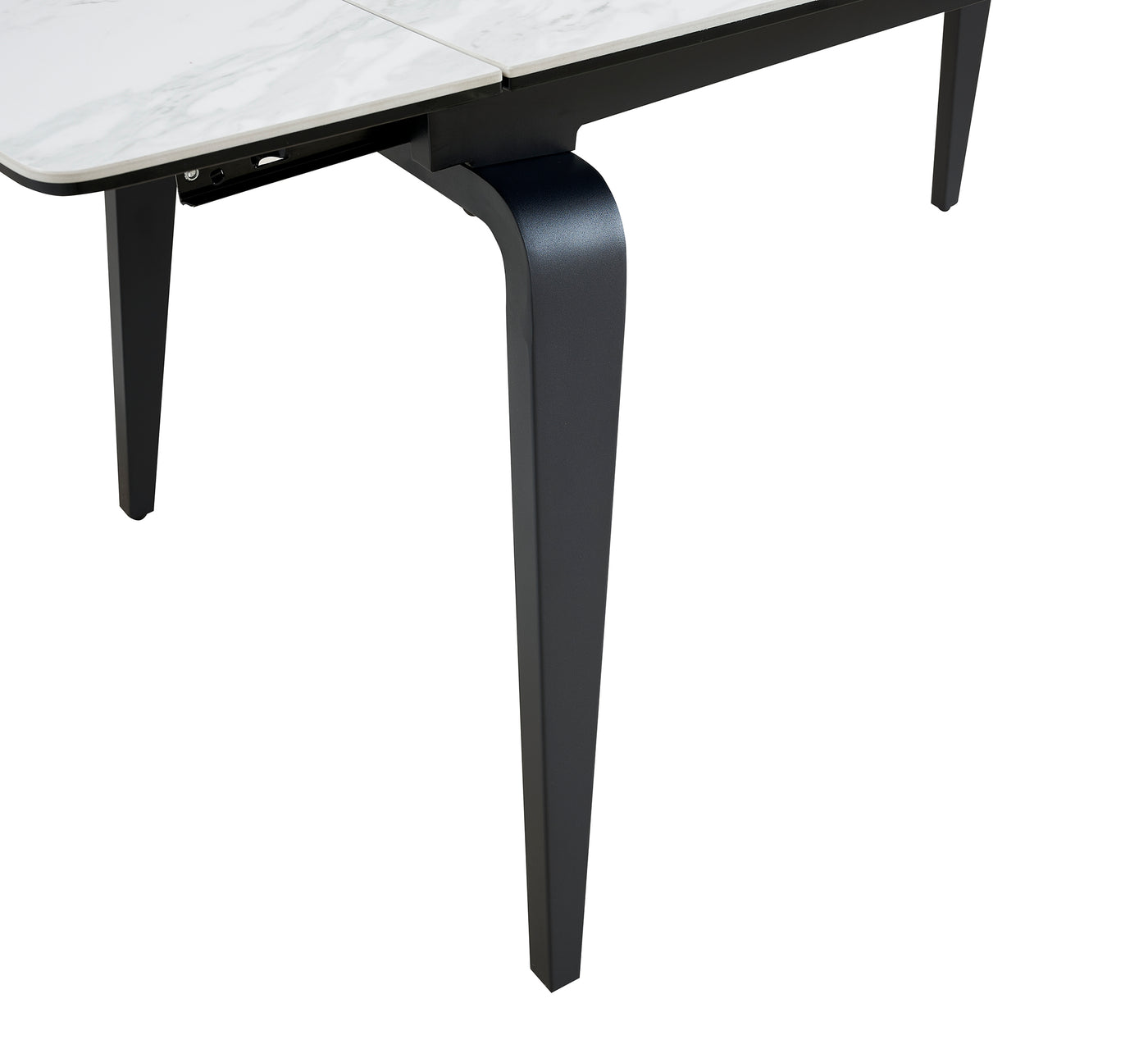 Kama Curve Legs Extensible Dining Table - White
