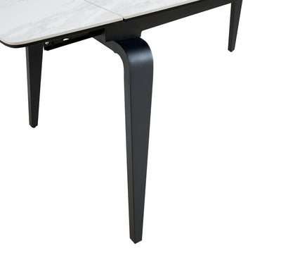 Kama Curve Legs Extensible Dining Table - White
