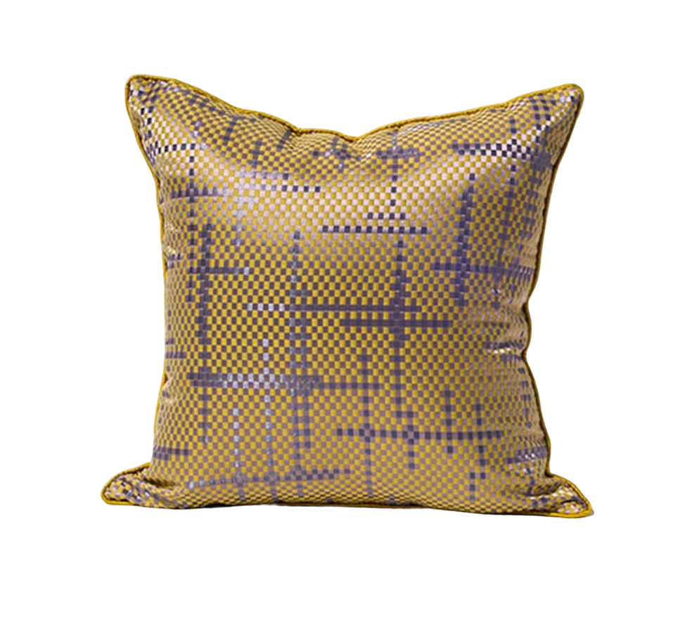 Bamboo Mat Gold Cushion Cover-45x45CM