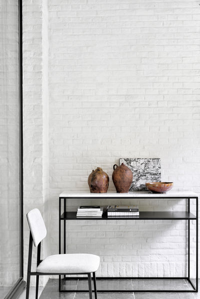 White Marble/Glass Console