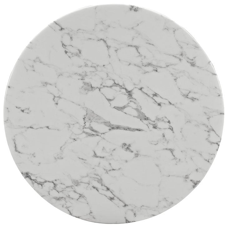 Flute Round Marble Table - White
