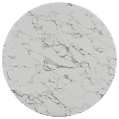 Flute Round Marble Table - White