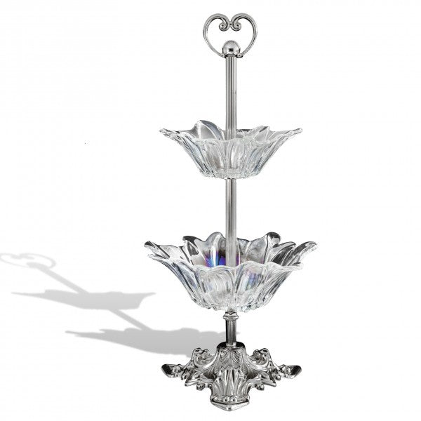 Glass Cup With Silver Metal Base-DC6482/AG
