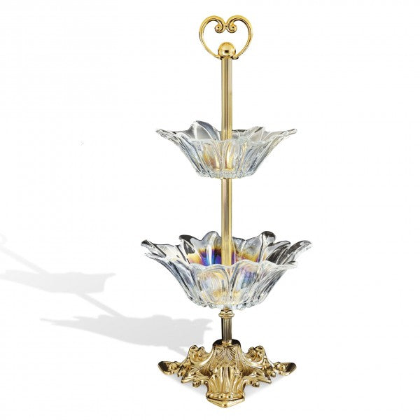 Glass Cup With Bronze Metal Base-DC6482/OR